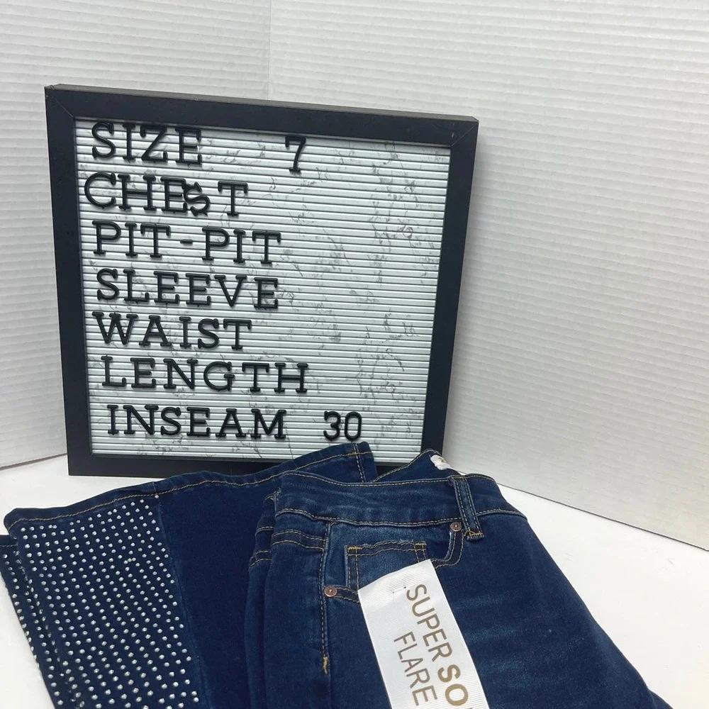BAMBOO FLARE JEANS super soft FLARE size 7 - Picture 3 of 13